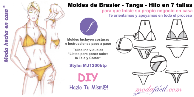 Moldes De Vestido De Ba O Bikini Brassier Panty Tanga Mj Btp Modafacil