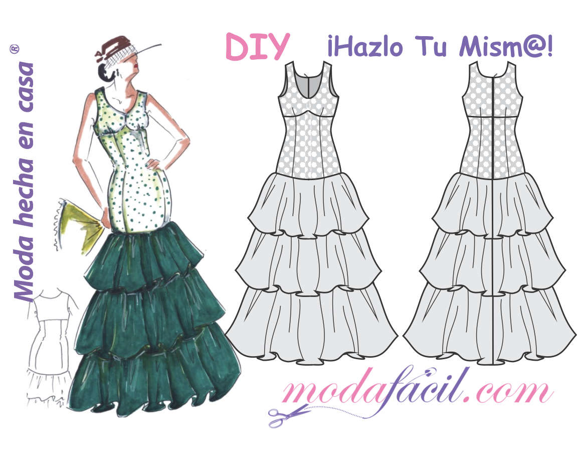 Cómo son los patrones base del traje de flamenca - Paperblog  Patrones  trajes de flamenca, Trajes de flamenco, Patrones de costura