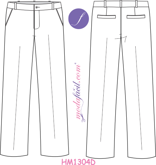 4 Imagen del dibujo técnico de los Moldes de Pantalones, Bermudas, Sacos y  Chaquetas Modelo HM1304D Pantalón Dockers - Khakis Pants - Modafacil
