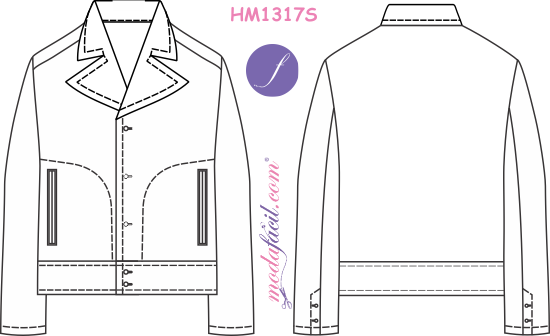 9 Imagen del dibujo técnico de los Moldes de Pantalones, Bermudas, Sacos y  Chaquetas Modelo HM1317S - Men Blazer & Jackets - Modafacil
